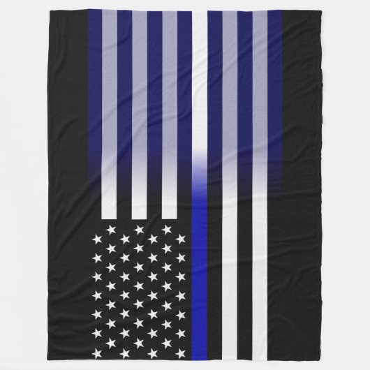Thin Blue/White Line Flag Fleecedecke (Vorderseite)