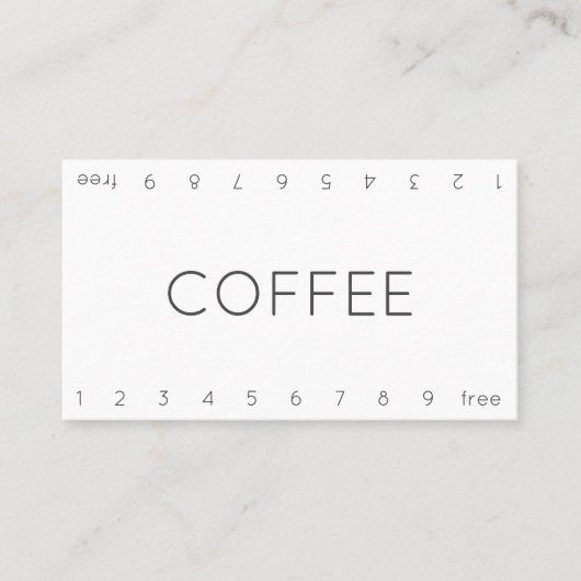 Thin Double Number Loyalty Coffee Punch Card Treuekarte (Vorderseite)