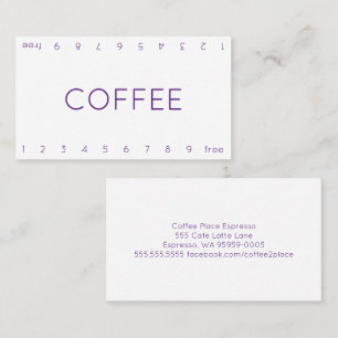 Thin Double Number Loyalty Coffee Punch Card Treuekarte