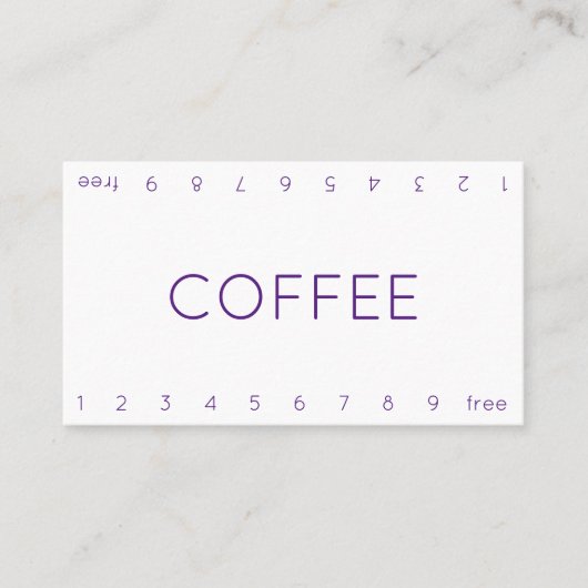 Thin Double Number Loyalty Coffee Punch Card Treuekarte (Vorderseite)