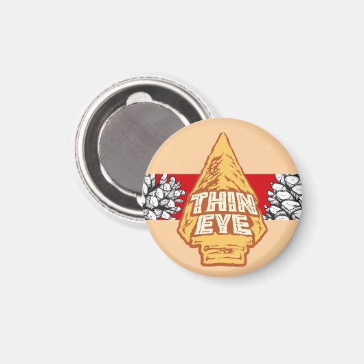 Thin Eye Button Magnet (Vorderseite/Rückseite)