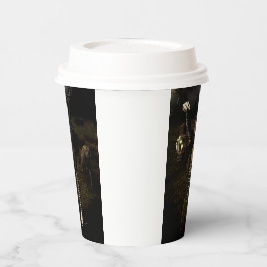 Thin female carrying lamp pappbecher (Links)