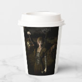 Thin female carrying lamp pappbecher (Rückseite)