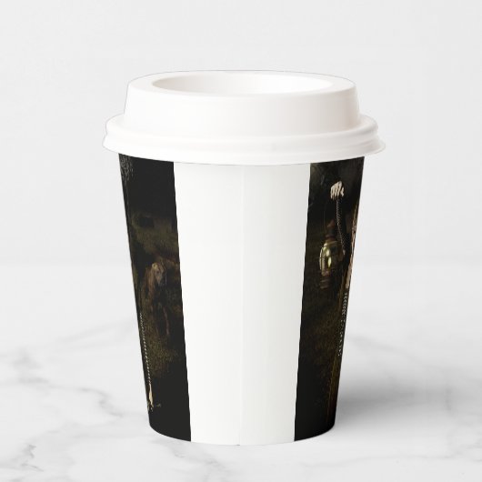 Thin female carrying lamp pappbecher (Rechts)