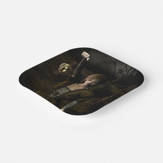 Thin female carrying lamp pappteller (Gewinkelt)