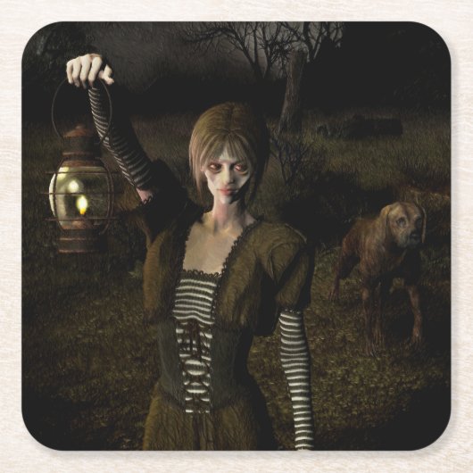 Thin female carrying lamp rechteckiger pappuntersetzer (Vorderseite)