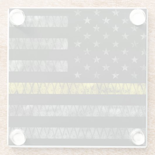 Thin-Gelbe Linie-Markierung für den Dispatcher Glasuntersetzer (Rückseite)