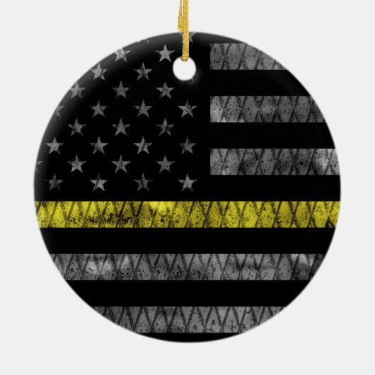 Thin-Gelbe Linie-Markierung für den Dispatcher Keramik Ornament (Hinten)