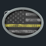 Thin-Gelbe Linie-Markierung für den Dispatcher Ovale Gürtelschnalle<br><div class="desc">Thin-Gelbe Linie-Markierung für den Dispatcher</div>