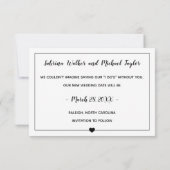 Thin Gerahmtes Foto - 3x5 Ändern Sie unser Datum Einladung (Rückseite)