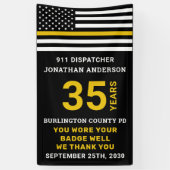 Thin Gold Line 911 Dispatcher Retirement Party Banner (Vertikal)