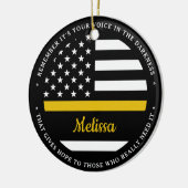 Thin Gold Line 911 Dispatcher Weihnachten Keramik Ornament (Links)