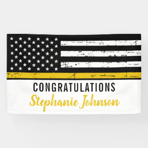 Thin Gold Line 911 Police Dispatcher Party Banner