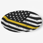 Thin Gold Line 911 Police Dispatcher Party Pappteller (Schrägansicht)