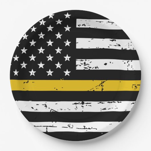 Thin Gold Line 911 Police Dispatcher Party Pappteller (Vorderseite)