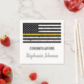 Thin Gold Line 911 Police Dispatcher Party Serviette (Beispiel)