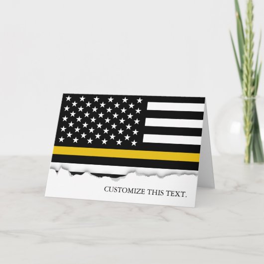 Thin Gold Line American Flag| 911 Versand Karte (Vorderseite)