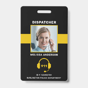 Thin Gold Line Custom Foto 911 Dispatcher ID Card Ausweis