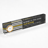 Thin Gold Line Dispatch Flag Custom Desk Namplate Namensplakette