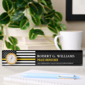 Thin Gold Line Dispatch Flag Custom Desk Namplate Namensplakette