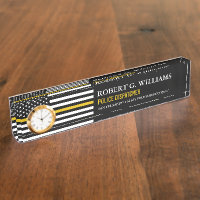 Thin Gold Line Dispatch Flag Custom Desk Namplate