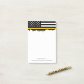 Thin Gold Line Dispatcher Style American Flag Post-it Klebezettel (Auf Schreibtisch)