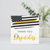 Thin Gold Line Dispatcher Vielen Dank Card Dankeskarte (Stehend Vorderseite)