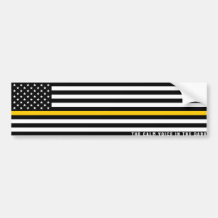 Thin Gold Line Flagge - (Vereinigte Staaten) Autoaufkleber