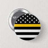 Thin Gold Line Flagge (Vereinigte Staaten) Button (Vorne & Hinten)