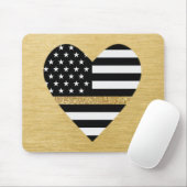 Thin Gold Line Glitzer Herz Mousepad (Mit Mouse)
