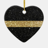 Thin Gold Line Glitzer Keramik Ornament (Vorne)