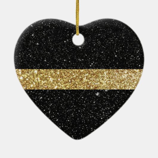 Thin Gold Line Glitzer Keramik Ornament (Hinten)