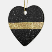 Thin Gold Line Glitzer Keramik Ornament (Links)