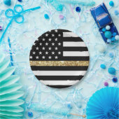 Thin-Gold-Line-Glitzer Pappteller (Party)