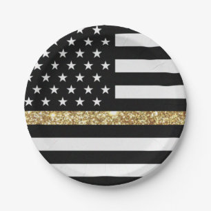 Thin-Gold-Line-Glitzer Pappteller