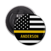 Thin Gold Line Moderner Personalisiert 911 Dispatc Flaschenöffner (Vorderseite)