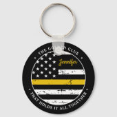 Thin Gold Line Personalisiert Dispatcher Schlüssel Schlüsselanhänger (Rückseite)