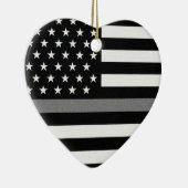 Thin-Graulinie-Flagge Keramik Ornament (Rechts)