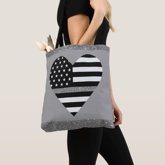 Thin Gray Glitzer Line Tasche (Von Nahem)