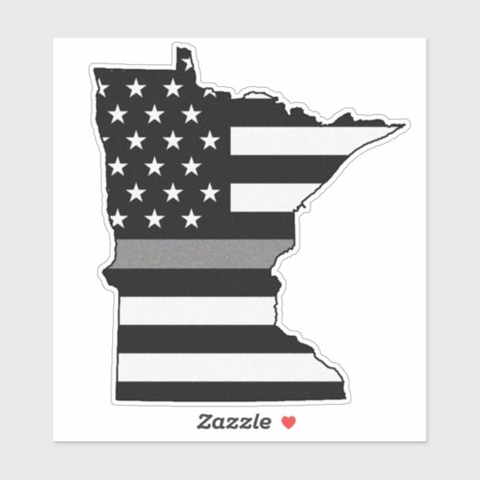 Thin Gray Line Flag Minnesota Aufkleber (Blatt)