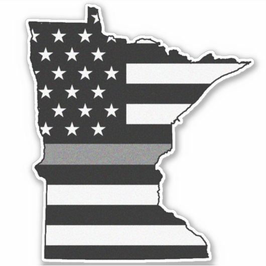 Thin Gray Line Flag Minnesota Aufkleber (Vorderseite)