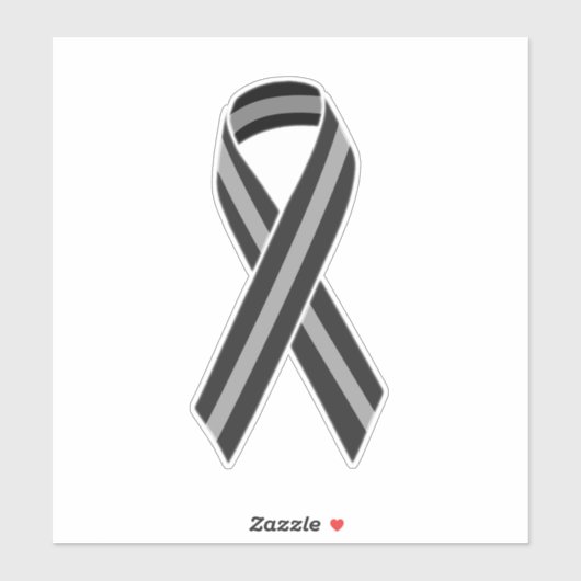 Thin Gray Line Ribbon Aufkleber (Blatt)