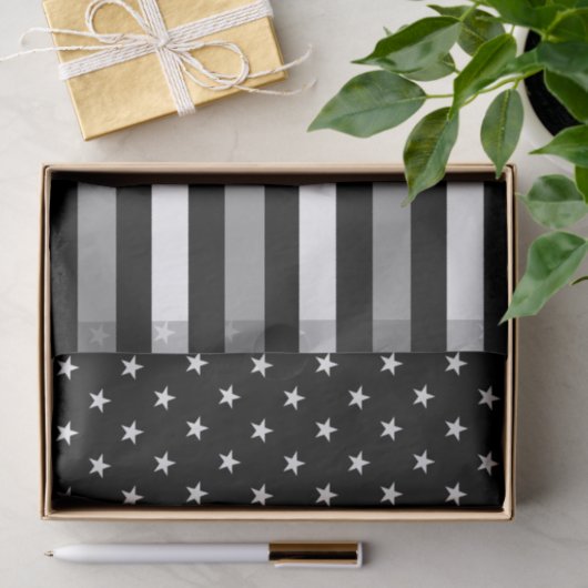 Thin Gray Line & Stars Seidenpapier (Geschenk)