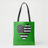 Thin Green Glitzer Line Tasche (Vorderseite)