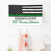 Thin Green Line American Flag Military Retication Banner (Insitu)