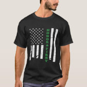 Thin Green Line American Flag Usa Hoodie T-Shirt (Vorderseite)
