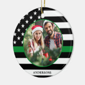 Thin Green Line Custom Foto Militärische Weihnacht Keramik Ornament (Links)