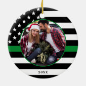 Thin Green Line Custom Foto Militärische Weihnacht Keramik Ornament (Hinten)