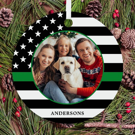 Thin Green Line Custom Foto Militärische Weihnacht Ornament Aus Metall