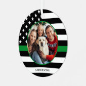 Thin Green Line Custom Foto Militärische Weihnacht Ornament Aus Metall (Vorderseite links)